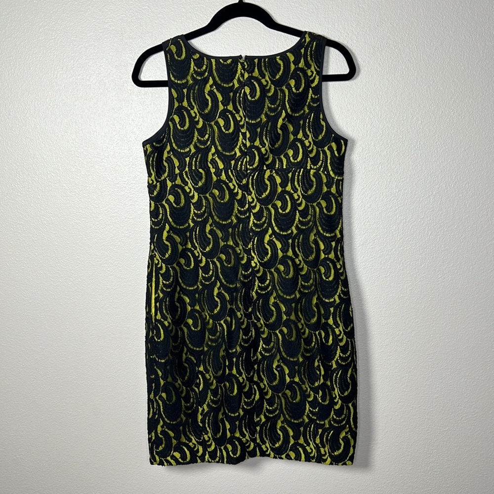 DKNY Black Lace Overlay Lime Cotton Nylon Poly Bodycon Dress - Picture 3 of 7